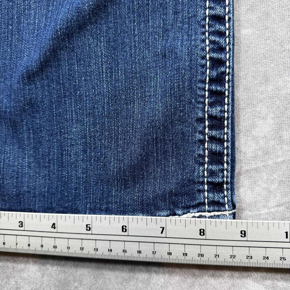 BKE Harper Bootcut Jeans Womens 32R Medium Wash Contrast Stitch Denim Blue - Picture 8 of 13
